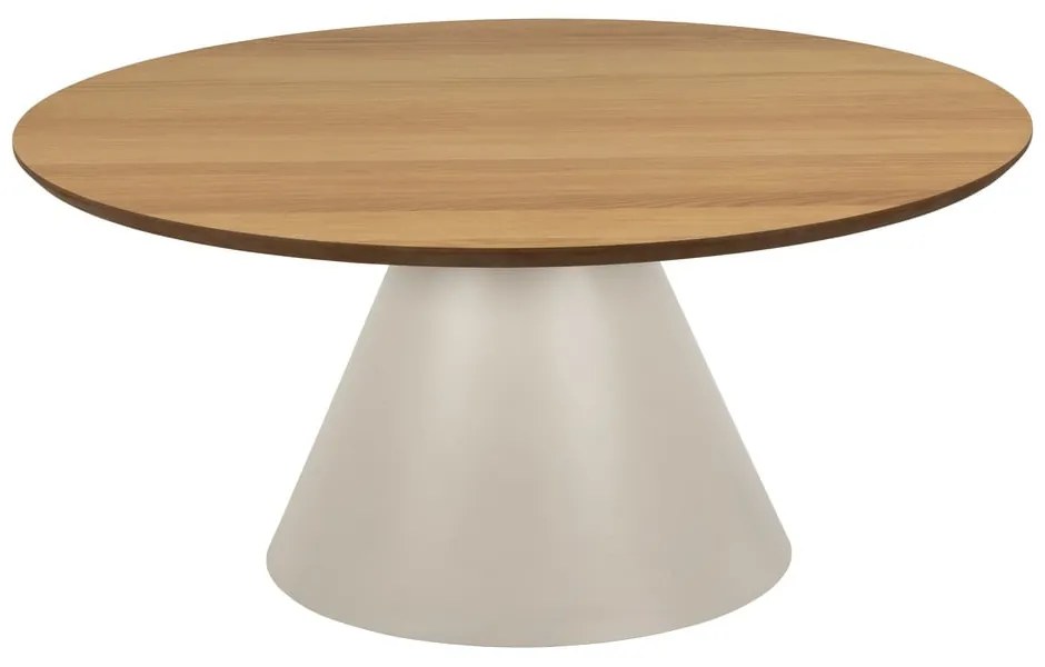 Кръгла масичка за кафе с дъбов плот в кремав и в естествен цвят ø 85 cm Soli – Actona