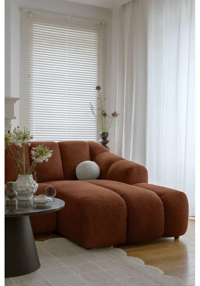 Теракотен ъглов диван (ляв ъгъл/U форма) Shell – Miuform