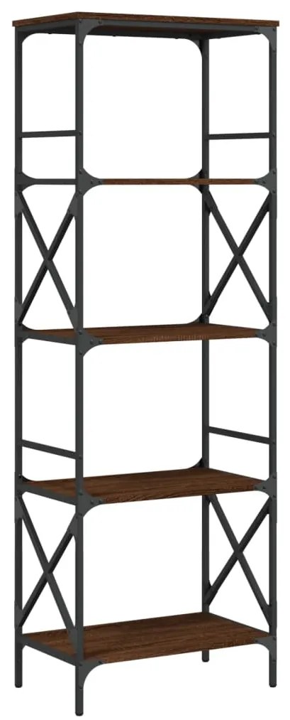 837626 vidaXL Библиотека 5 рафта кафяв дъб 59x35x171 см инженерно дърво