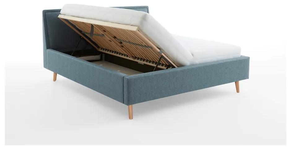 Синьо-зелено двойно легло с решетка и място за съхранение , 160 x 200 cm Frieda - Meise Möbel