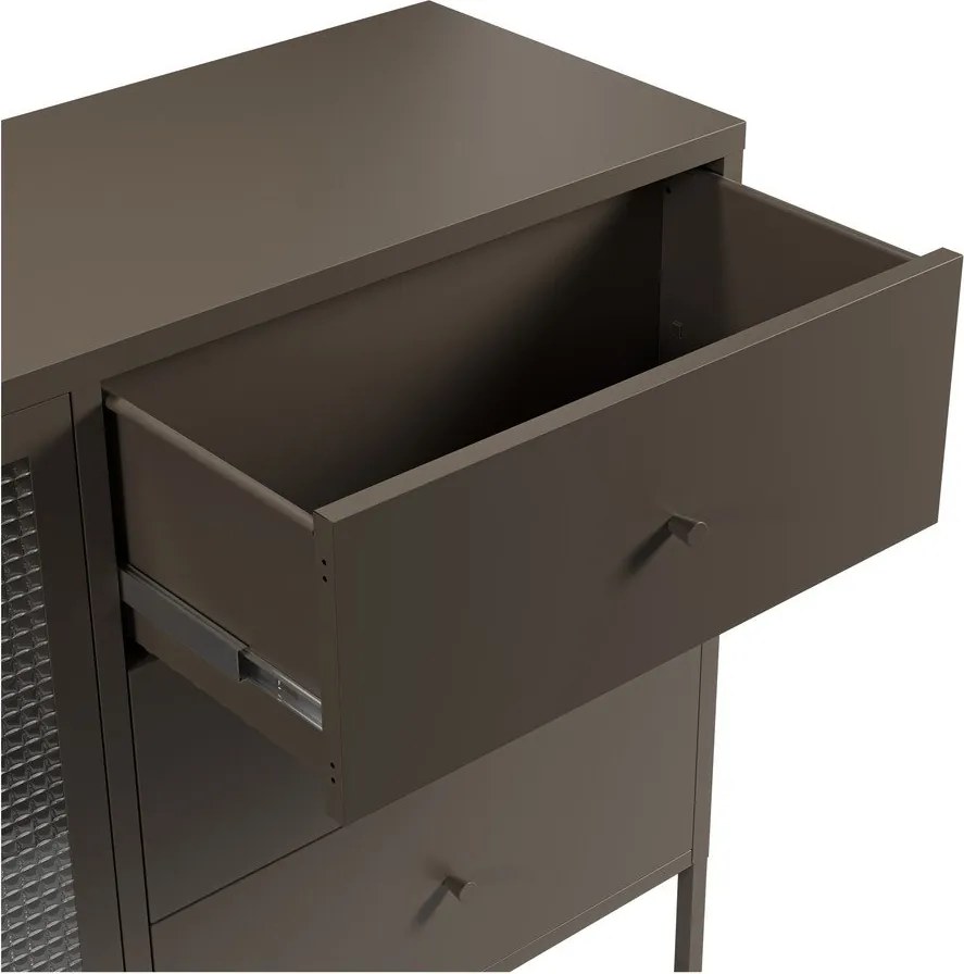 Сива метална витрина 140x90x40 cm Layna – Marckeric