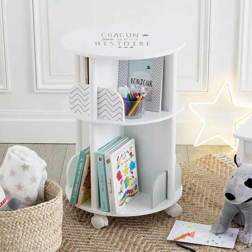 Детски въртящ шкаф за книги atmosphera, MDF - Сив