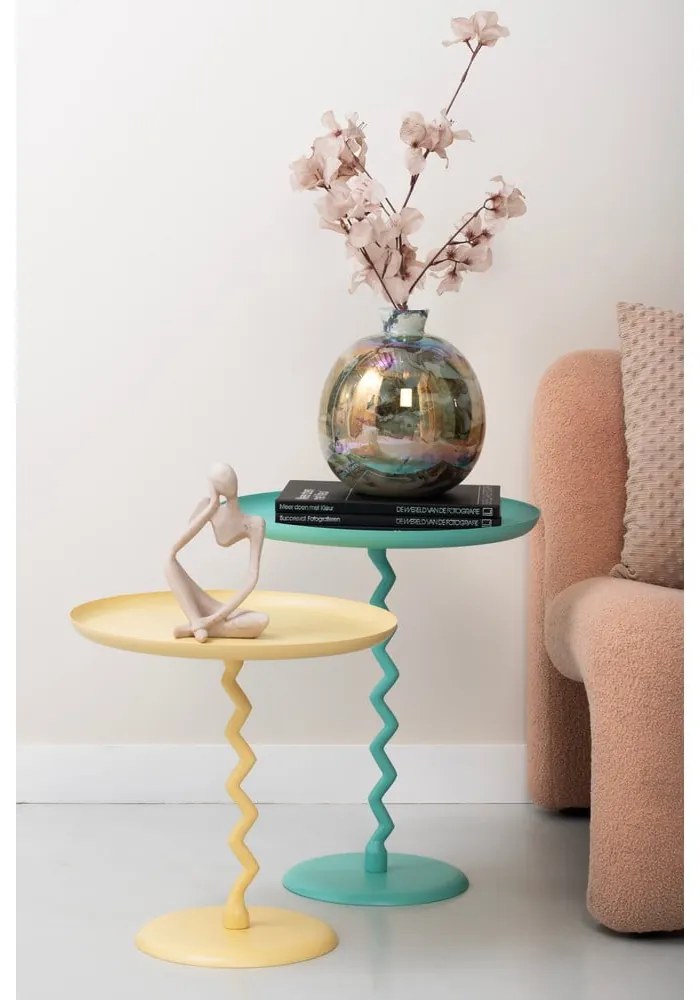 Метална кръгла странична масичка ø 44 cm Zig Zag – Leitmotiv