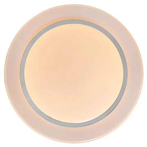 Таванна лампа бяла 38 см с LED с дистанционно управление - Jochem