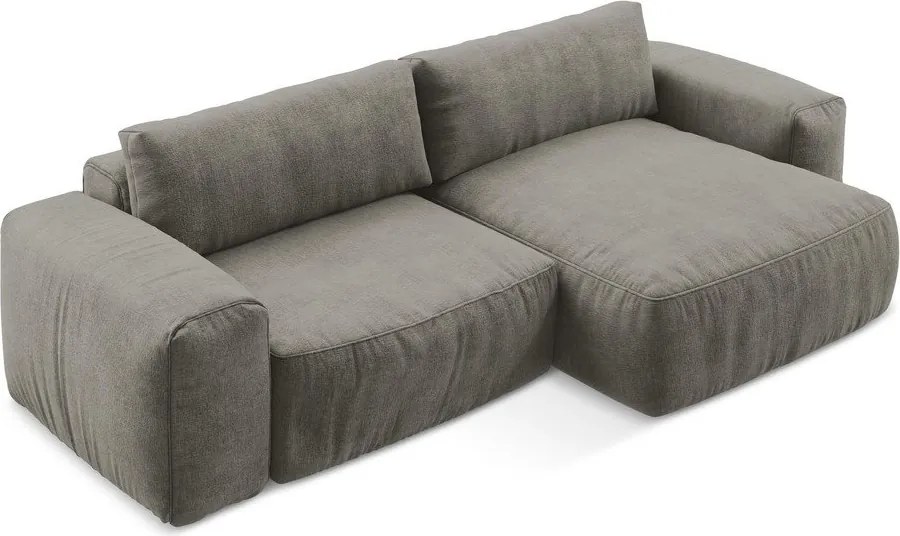 Сив шенилов сгъваем ъглов диван (десен ъгъл) Kuki – Makamii