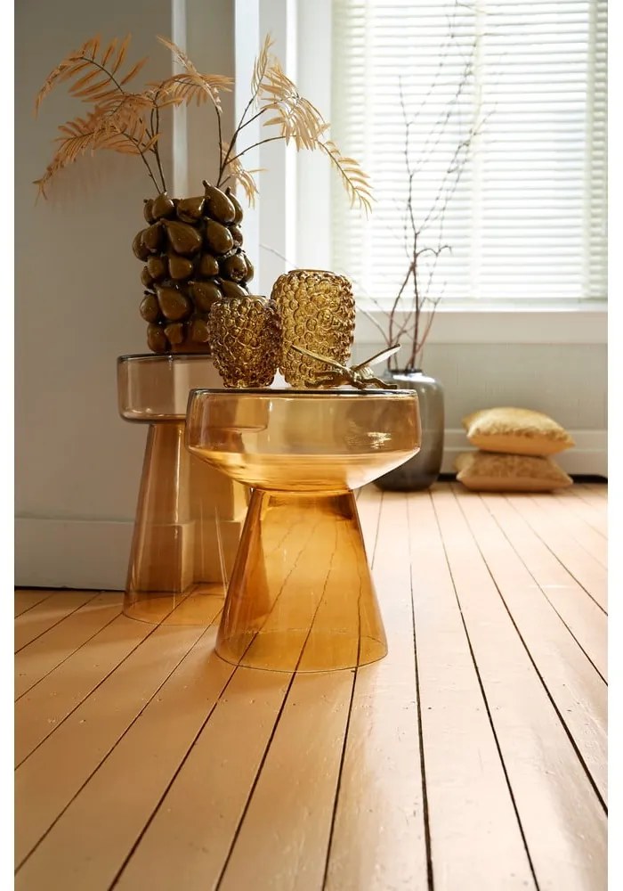 Стъклена кръгла странична масичка ø 37 cm Dakwa – Light & Living