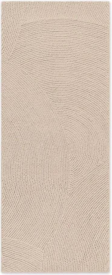 Бежова ръчно изработена вълнена пътека 80x300 cm Calmio – Hanse Home