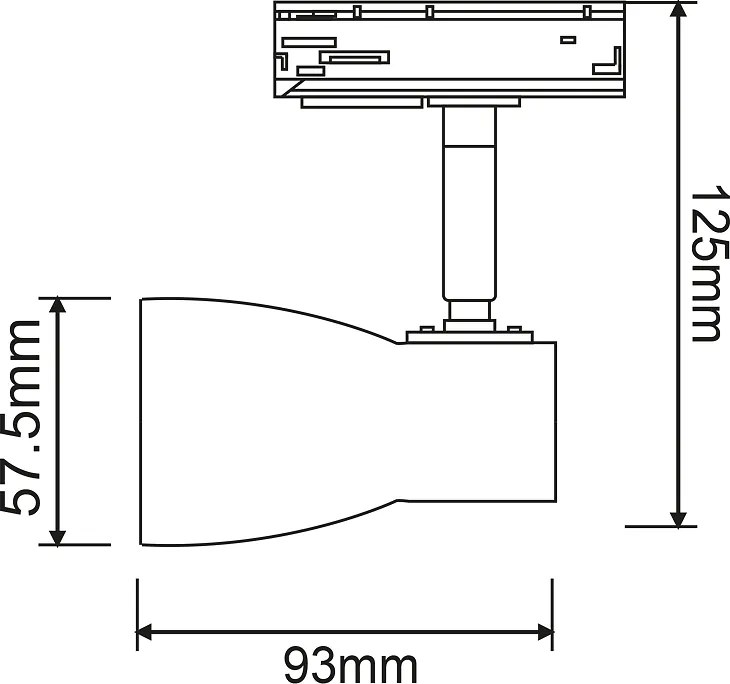 Спот за двупроводна шина TS67GU3CW, бял мат, 1хGU10