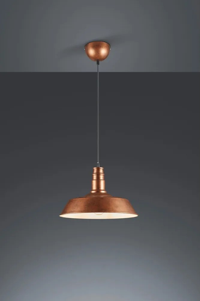 Метално висящо осветително тяло в меден цвят с метален абажур ø 36 cm Will – Reality