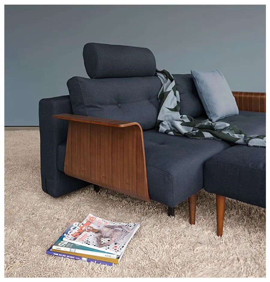 Тъмносин разтегателен диван с подлакътници Nist Blue Recast Plus - Innovation