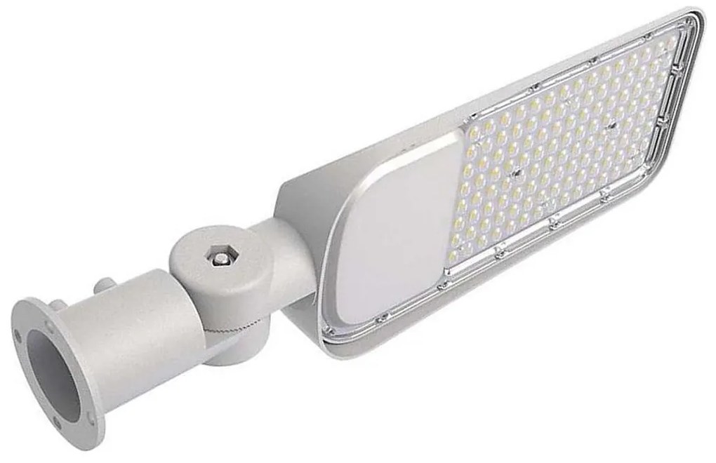 LED улична лампа с датчик за здрач 100W 230V 4000K IP65 сива