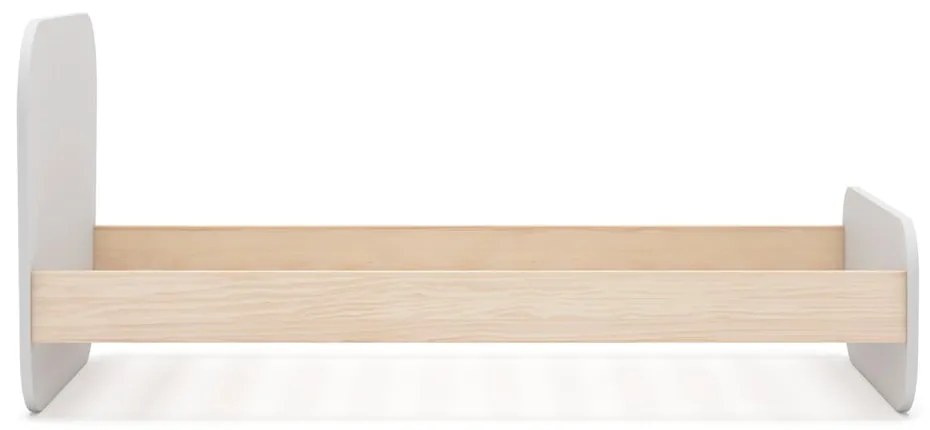 Бяло детско легло от декор от бор с включена подматрачна рамка 90x190 cm Esteban – Marckeric