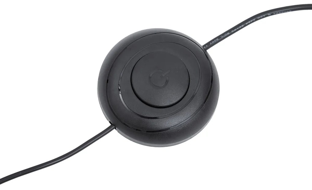 Дизайнерска подова лампа черна, включва димируема LED и 3-позиционен превключвател - Rolla