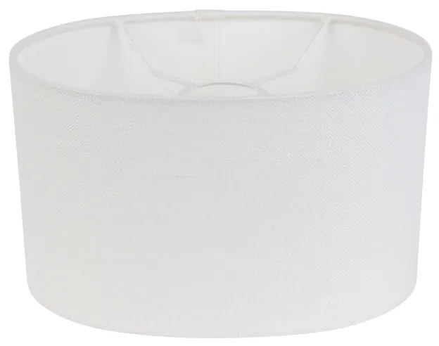 Овална абажура от лен бяла 25/16/15
