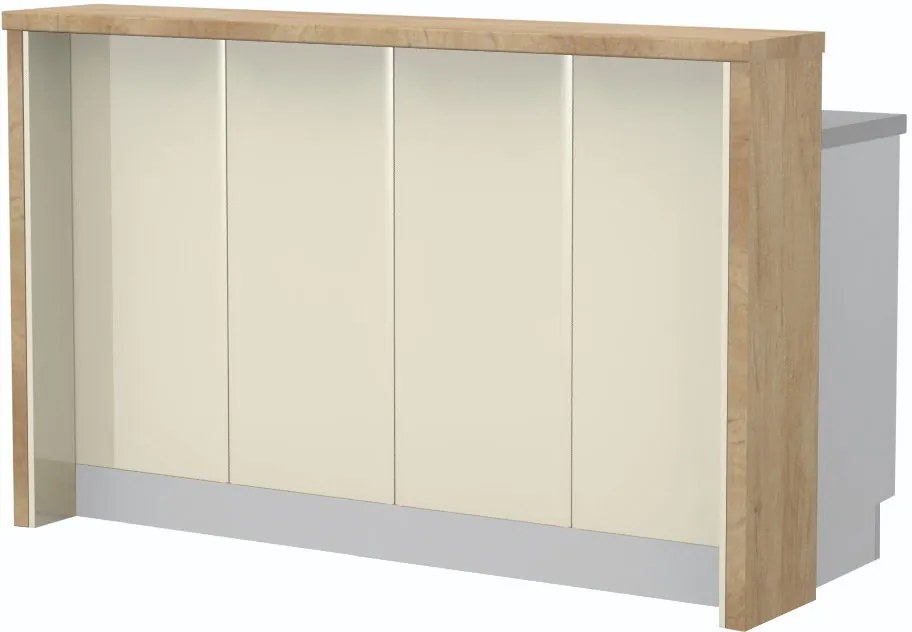Островна кухненска пейка Modena-Length: 160 cm.-Beige-Nebraska Oak