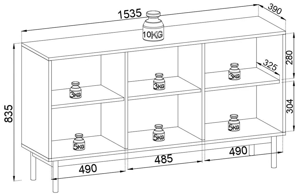 Бюфет Bliss plus - бял