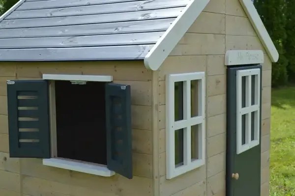 Къща за игра Мy Lodge с платформа, пързалка и кухня - 3 цвята