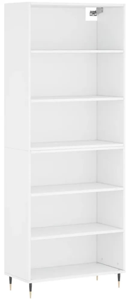 3189549 vidaXL Висок шкаф, бял, 69,5x32,5x180 см, инженерно дърво