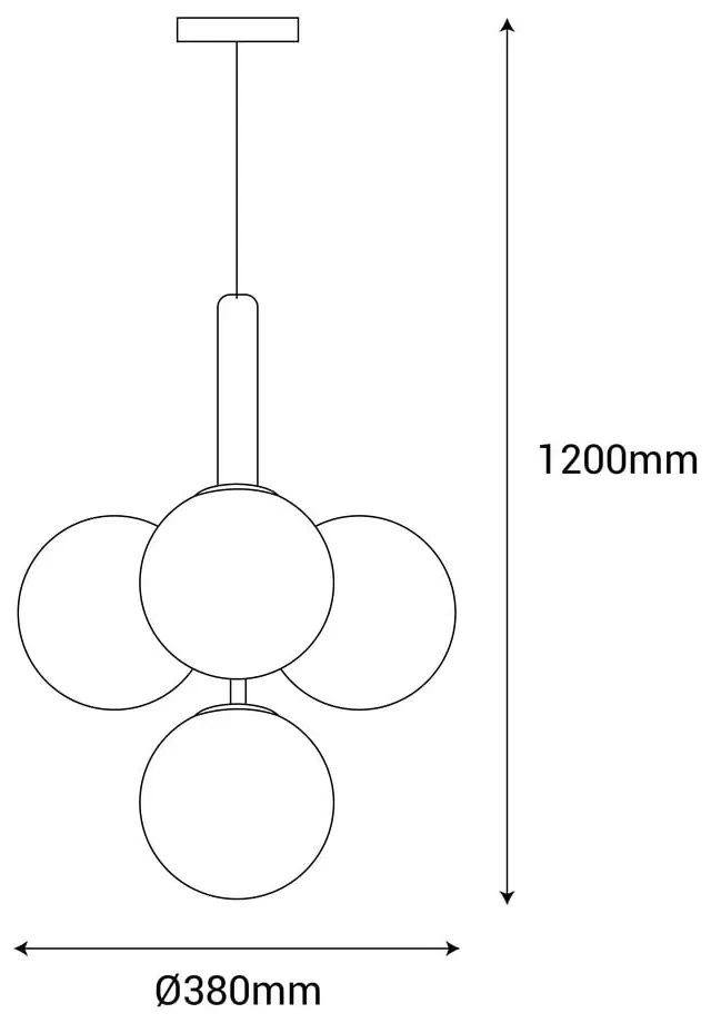 Висяща лампа в златист цвят, височина 120 cm Musa - SULION