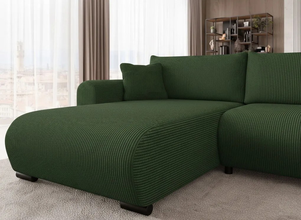 Ъглов диван Merkos I-Зелено