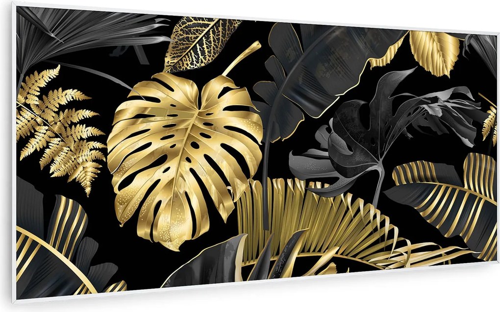 Klarstein Wonderwall Air Art Smart, инфрачервен отоплител, черно листо, 120 х 60 см, 700 W