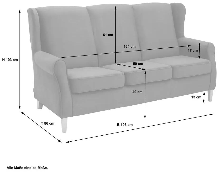 Антрацитен кадифен диван , 193 см Lorris - Max Winzer