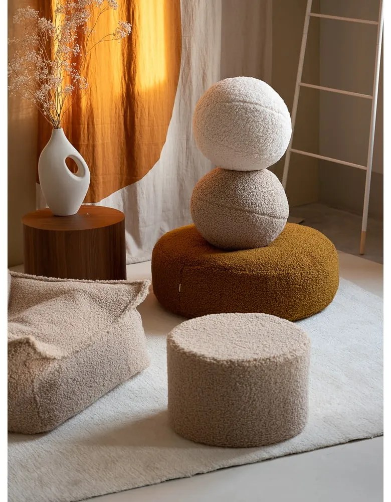 Кафяв детски пуф от букле Round – Wigiwama