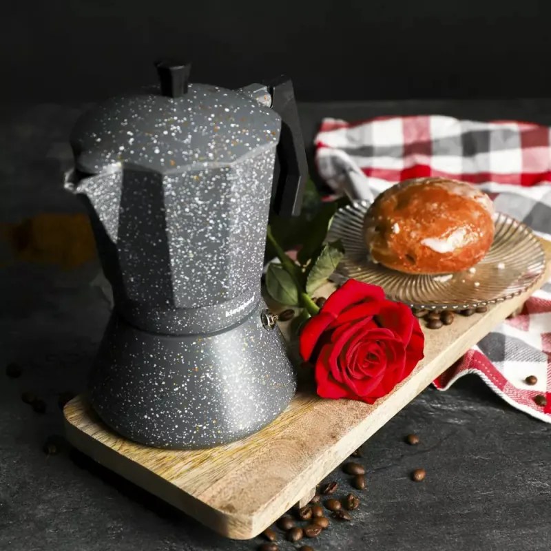 Разопакован: Кубинска кафеварка Klausberg KB 7547, 9 чаши, Индукция, Сив мрамор