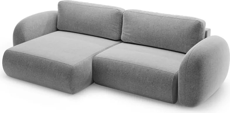 Светлосив шенилов сгъваем/с място за съхранение ъглов диван Tonale – Cosmopolitan Design