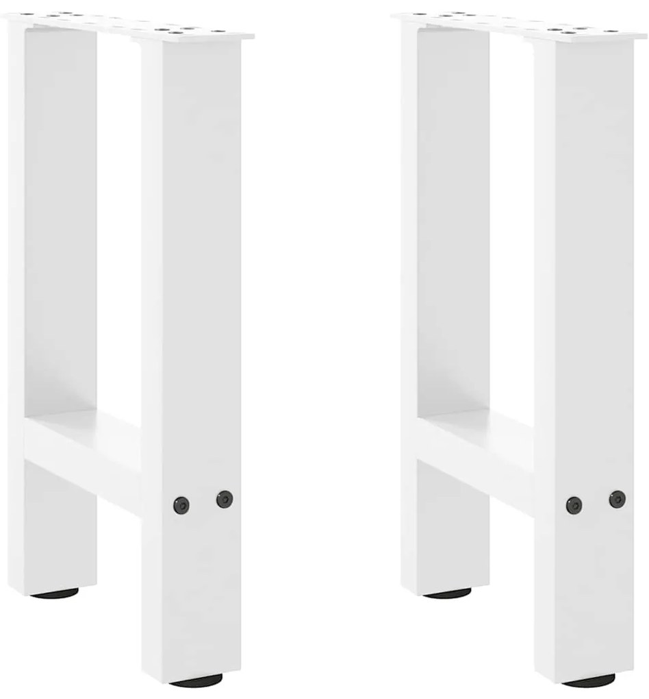 4013273 vidaXL Крака за масичка за кафе, бели, 2 бр., 28 x (42-43) см, стомана