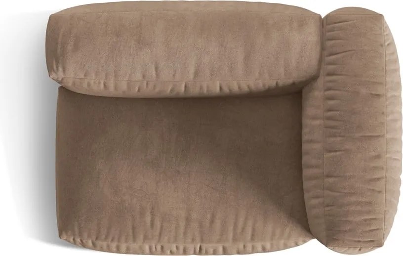 Светлокафяв кадифен модул за диван (десен ъгъл) Martina – Micadoni