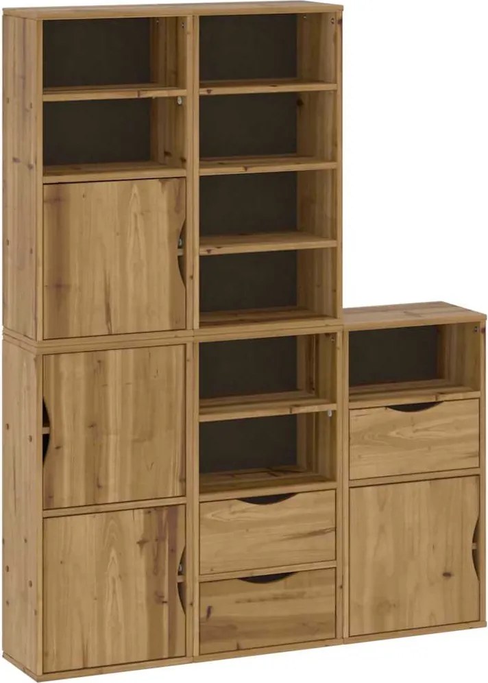 3365360 vidaXL Странични шкафове 5 бр. ODDA 40x24x79 cm борово дърво масив