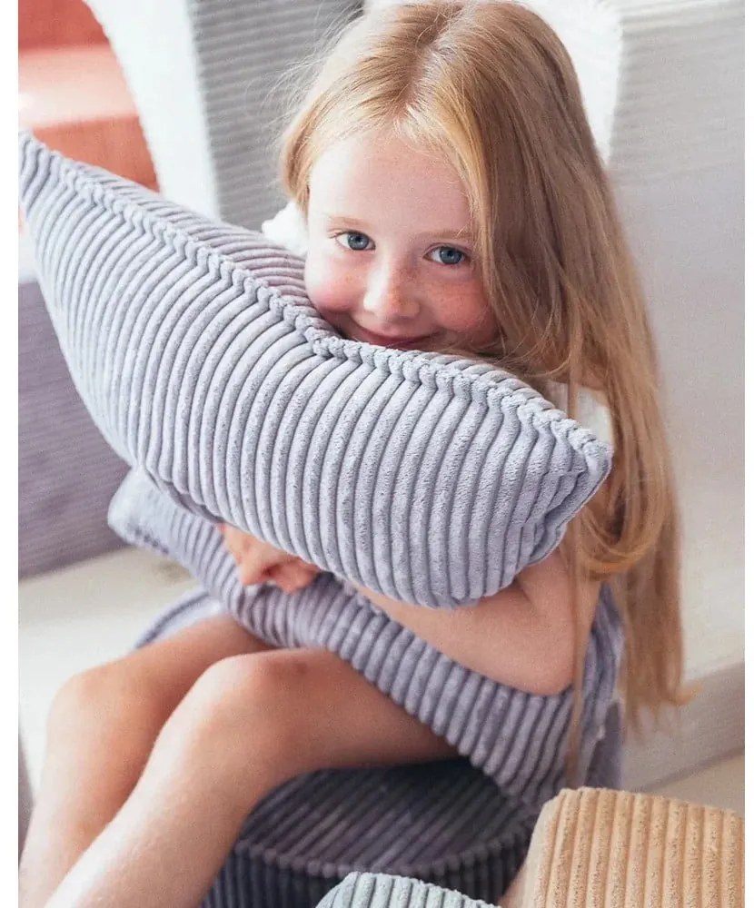 Синя детска възглавница за диван от рипсено кадифе Bolster – Wigiwama