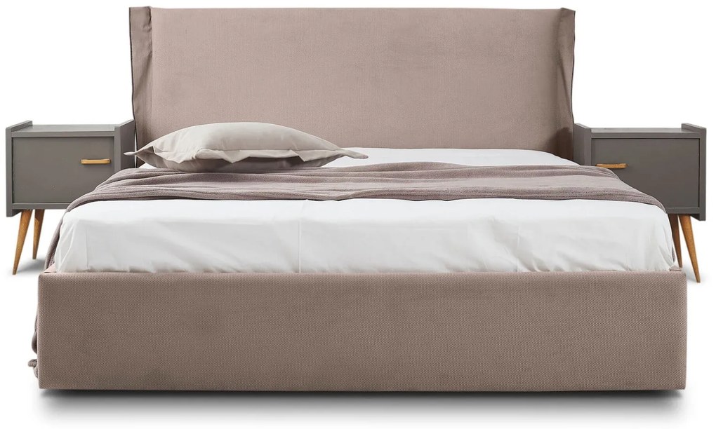 Тапицирано легло Paris-Mocca-90 x 200-Ξύλα Ελάτου