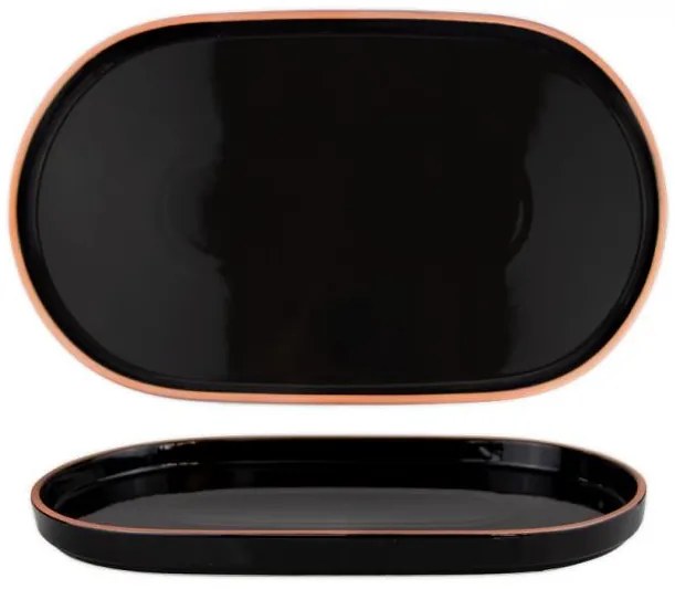 Horecano - Порцеланово плато овално 36x21xh2,8см HELLA-BLACK-(HC-56435)