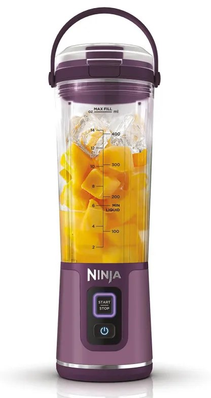 Преносим блендер Ninja Blast BC151EUPR, 7.4W, 530 мл, Стоманен нож с 6 остриета, Трошене на лед, До 10 цикъла, Без BPA, USB-C, Лилав