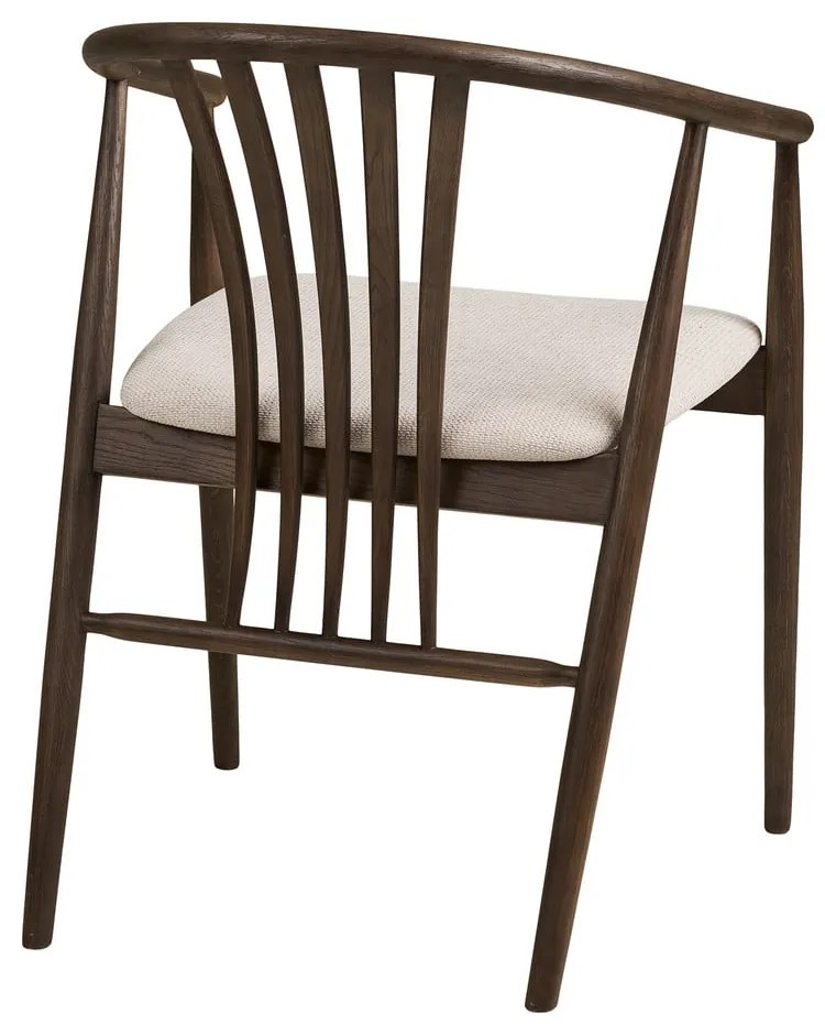 Тъмнокафяв трапезен стол с подлакътници от масивен дъб Agustin – House Nordic