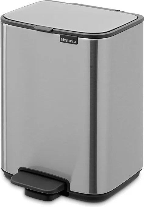 Кош за боклук Brabantia Bo Pedal 1010141, 4 л, Леко затваряне, Противоплъзгаща основа, Устойчив на пръстови отпечатъци, Инокс/Мат