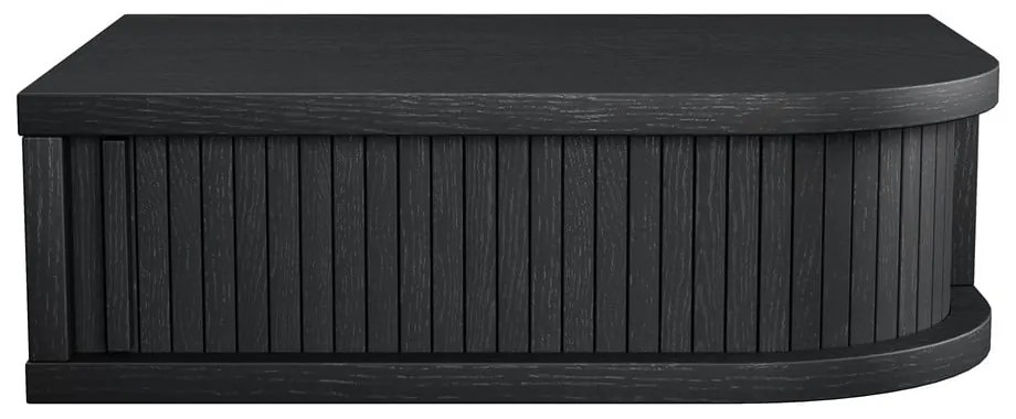 Черно нощно шкафче от дъб Farsta – Woodman