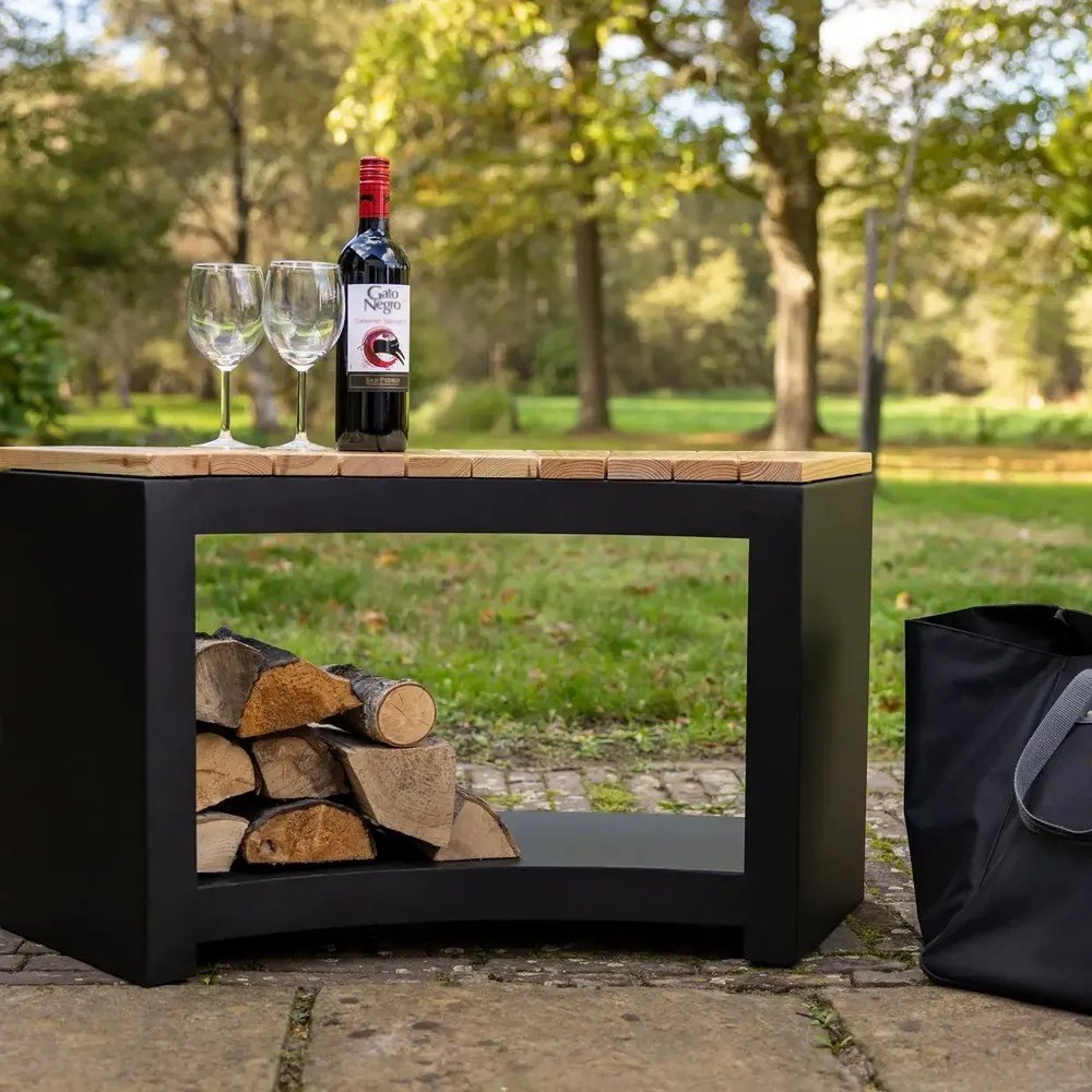 Черна градинска пейка Curved - Esschert Design