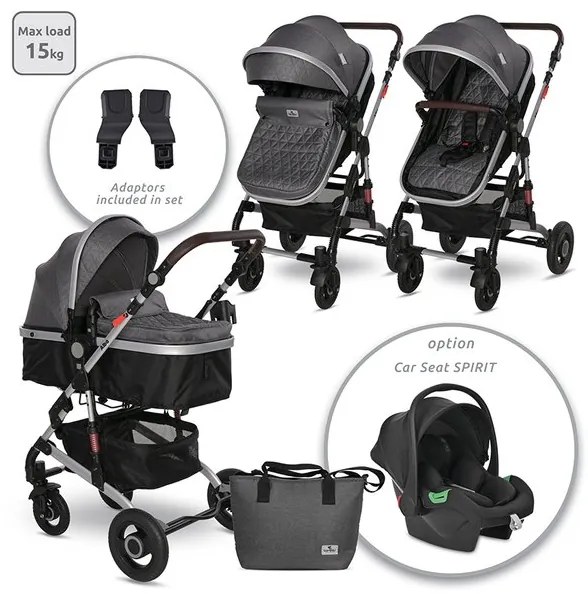 Детска количка ALBA PREMIUM LORELLI - STEEL Grey