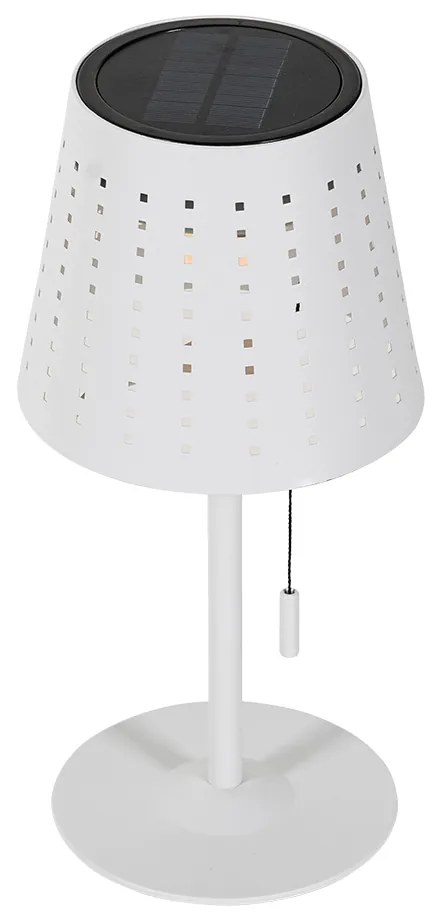 Външна настолна лампа бяла с LED 3-степенна димируема акумулаторна и слънчева - Ferre