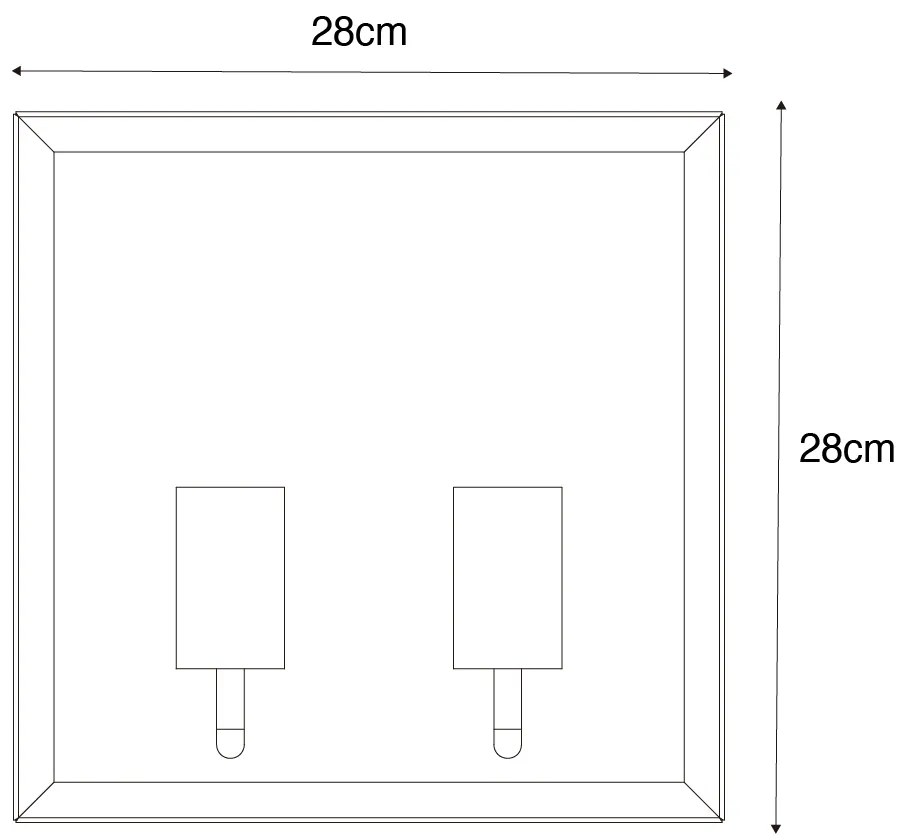 Външна стенна лампа черна и месинг 2-светлина - Rotterdam