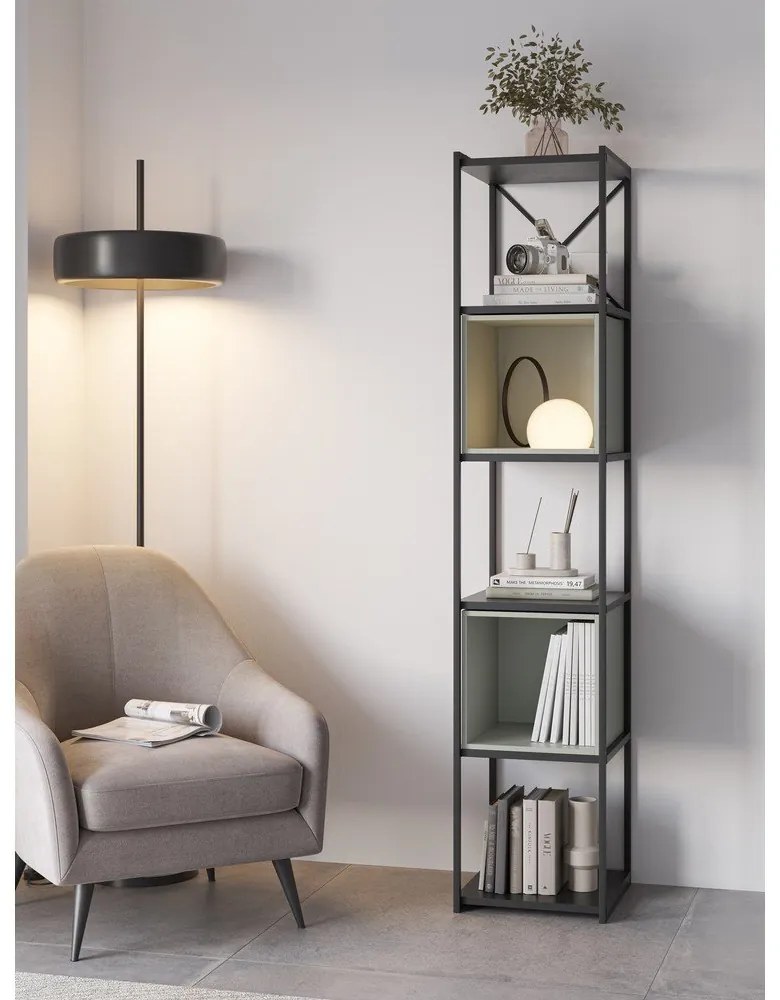 Зелено-черна библиотека 36x179 cm Anya – Marckeric