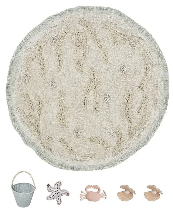 Бежово памучно детско килимче за игра ø120 cm Island – Lorena Canals