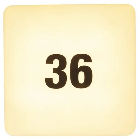 Модерна квадратна стенна лампа с LED и стикер с номера - Plater