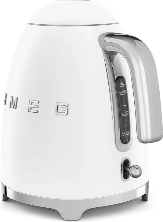 Електрическа кана SMEG KLF03WHMEU, 2400 W, 1.7 л, 360° основа, Матово покритие, Бял