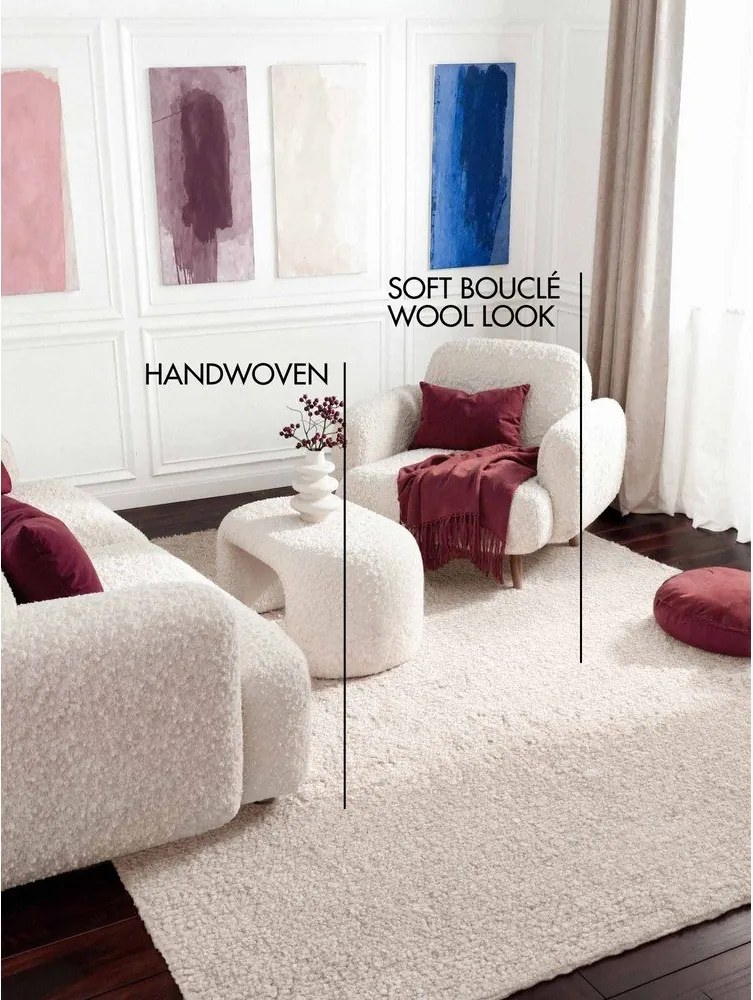 Ръчно изработен килим от букле в цвят слонова кост 120x170 cm Notting Hill Portobello – Ted Baker