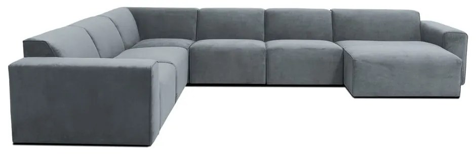 Сив ъглов диван от рипсено кадифе (ляв ъгъл) Sting – Scandic