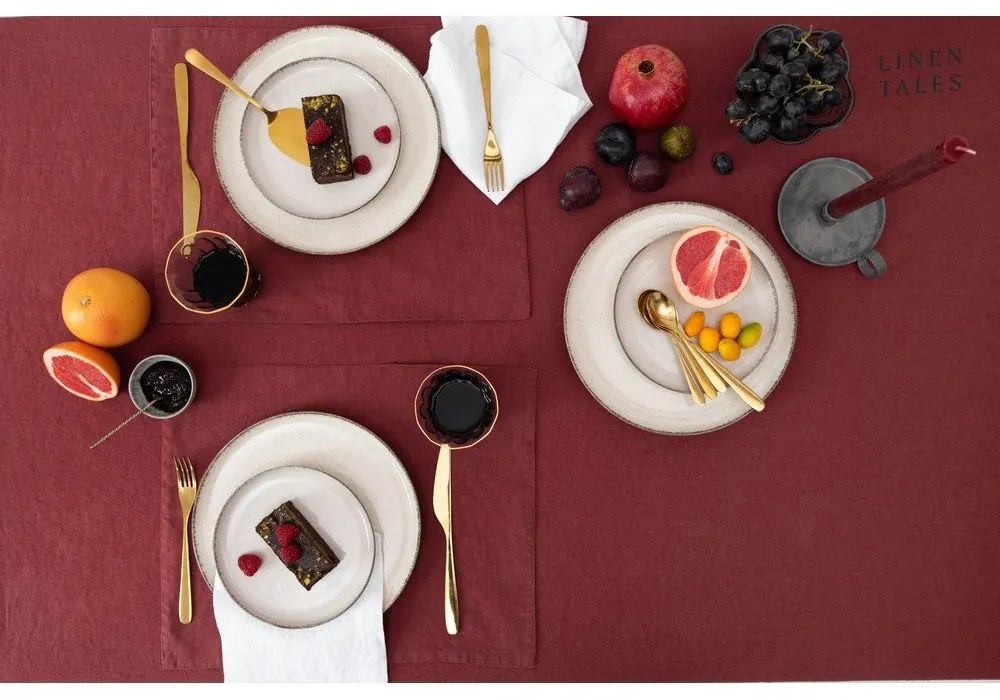 Ленена покривка за маса 140x140 cm Marsala – Linen Tales